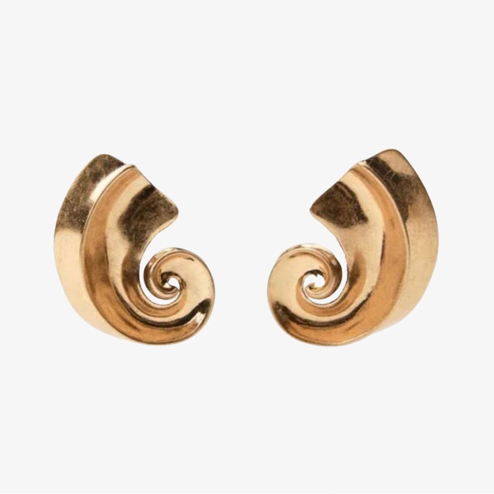 Zara Spiral Earrings in Gold Tone - Picture 7 of 7